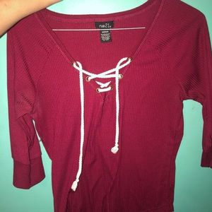 Burgundy shirt